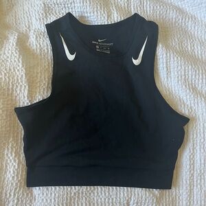 Black nike aeroswift crop top, size XS